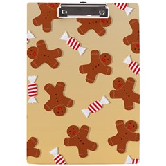 Gingerbread Christmas Time A4 Acrylic Clipboard