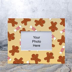 Gingerbread Christmas Time White Tabletop Photo Frame 4 x6 