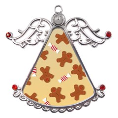 Gingerbread Christmas Time Metal Angel with Crystal Ornament