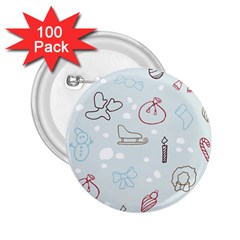 Winter Pattern Background Element 2.25  Buttons (100 pack) 