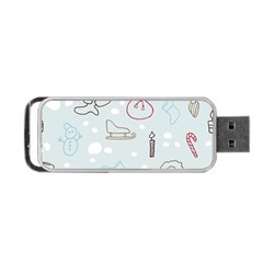 Winter Pattern Background Element Portable Usb Flash (two Sides) by Pakjumat