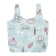 Winter Pattern Background Element Full Print Recycle Bag (l) by Pakjumat