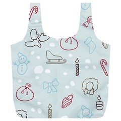 Winter Pattern Background Element Full Print Recycle Bag (xl) by Pakjumat