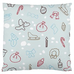 Winter Pattern Background Element Standard Premium Plush Fleece Cushion Case (one Side) by Pakjumat