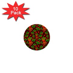 Christmas Wrapping Paper 1  Mini Buttons (10 Pack) 