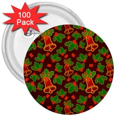 Christmas Wrapping Paper 3  Buttons (100 pack) 