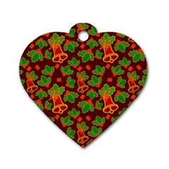 Template Christmas Pattern Dog Tag Heart (One Side)
