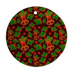 Christmas Wrapping Paper Round Ornament (two Sides) by Pakjumat