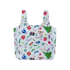 Illustration Christmas Pattern Full Print Recycle Bag (s) by Pakjumat