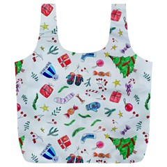 Illustration Christmas Pattern Full Print Recycle Bag (xl) by Pakjumat