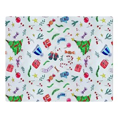 Illustration Christmas Pattern Two Sides Premium Plush Fleece Blanket (large) by Pakjumat