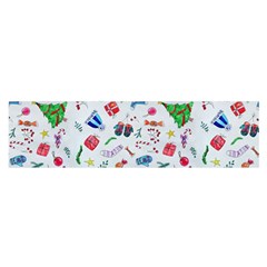 Illustration Christmas Pattern Oblong Satin Scarf (16  X 60 ) by Pakjumat