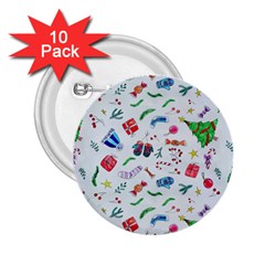 New Year Christmas Winter 2 25  Buttons (10 Pack)  by Pakjumat