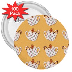 Christmas December Autumn Pattern 3  Buttons (100 Pack)  by Pakjumat