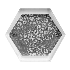 Abstract Geometric Seamless Pattern With Animal Print Hexagon Wood Jewelry Box by Amaryn4rt