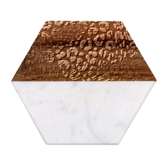 Abstract Geometric Seamless Pattern With Animal Print Marble Wood Coaster (hexagon) 