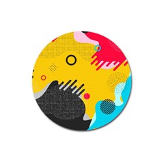 Abstract Colorful Pattern Shape Design Background Magnet 3  (round) by Amaryn4rt