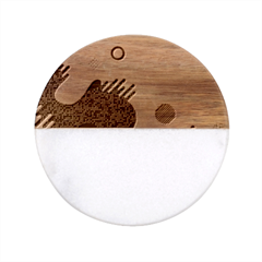 Abstract Colorful Pattern Shape Design Background Classic Marble Wood Coaster (round) 