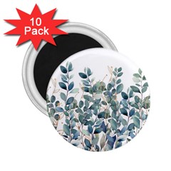 Green And Gold Eucalyptus Leaf 2 25  Magnets (10 Pack)  by Jack14