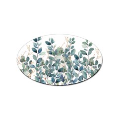 Green And Gold Eucalyptus Leaf Sticker Oval (100 Pack) by Jack14