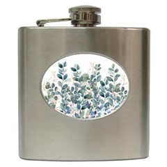 Green And Gold Eucalyptus Leaf Hip Flask (6 Oz) by Jack14