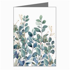 Green And Gold Eucalyptus Leaf Greeting Card by Jack14