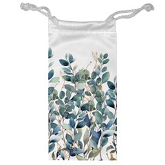 Green And Gold Eucalyptus Leaf Jewelry Bag