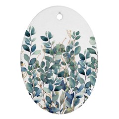 Green And Gold Eucalyptus Leaf Oval Ornament (two Sides) by Jack14