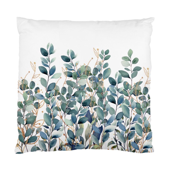 Green and Gold Eucalyptus Leaf Standard Cushion Case (Two Sides)