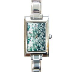 Blue Ocean Waves Rectangle Italian Charm Watch