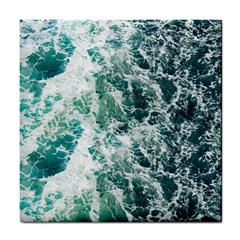 Blue Ocean Waves Tile Coaster