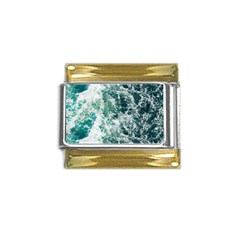 Blue Ocean Waves Gold Trim Italian Charm (9mm) by Jack14
