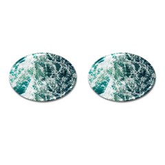 Blue Ocean Waves Cufflinks (oval)