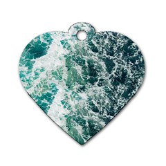 Blue Ocean Waves Dog Tag Heart (one Side) by Jack14