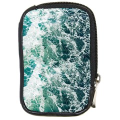 Blue Ocean Waves Compact Camera Leather Case by Jack14