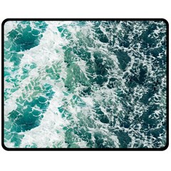 Blue Ocean Waves Fleece Blanket (medium) by Jack14