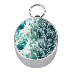 Blue Ocean Waves Mini Silver Compasses by Jack14