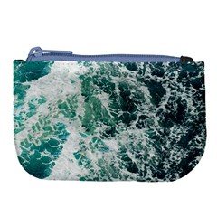 Blue Ocean Waves Large Coin Purse by Jack14