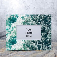 Blue Ocean Waves White Tabletop Photo Frame 4 x6  by Jack14