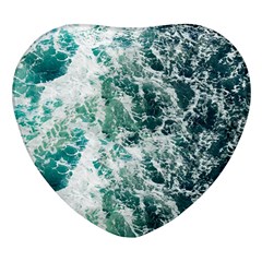 Blue Ocean Waves Heart Glass Fridge Magnet (4 Pack) by Jack14