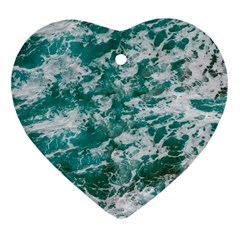 Blue Ocean Waves 2 Ornament (heart) by Jack14