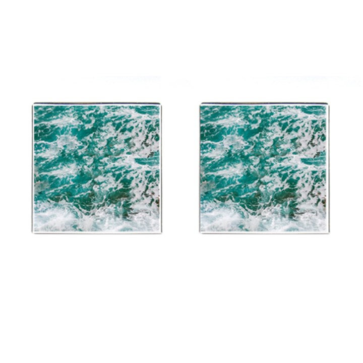 Blue Ocean Waves 2 Cufflinks (Square)