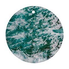 Blue Ocean Waves 2 Round Ornament (two Sides) by Jack14