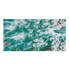 Blue Ocean Waves 2 Satin Shawl 45  X 80  by Jack14