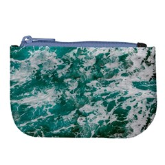 Blue Ocean Waves 2 Large Coin Purse by Jack14