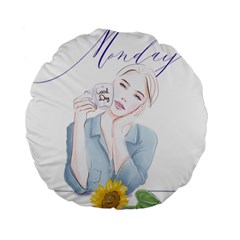 Monday 1 Standard 15  Premium Flano Round Cushions by SychEva