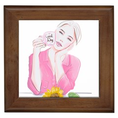 Girl Pink Framed Tile