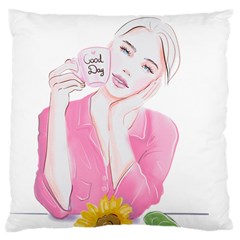 Girl Pink Large Cushion Case (one Side) by SychEva