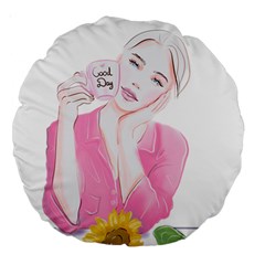 Girl Pink Large 18  Premium Round Cushions by SychEva