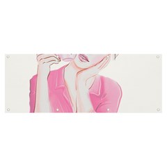 Girl Pink Banner And Sign 8  X 3  by SychEva